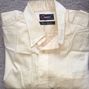 Oxemberg button down cotton yellow dress shirt size collar 42 cm large NOWT